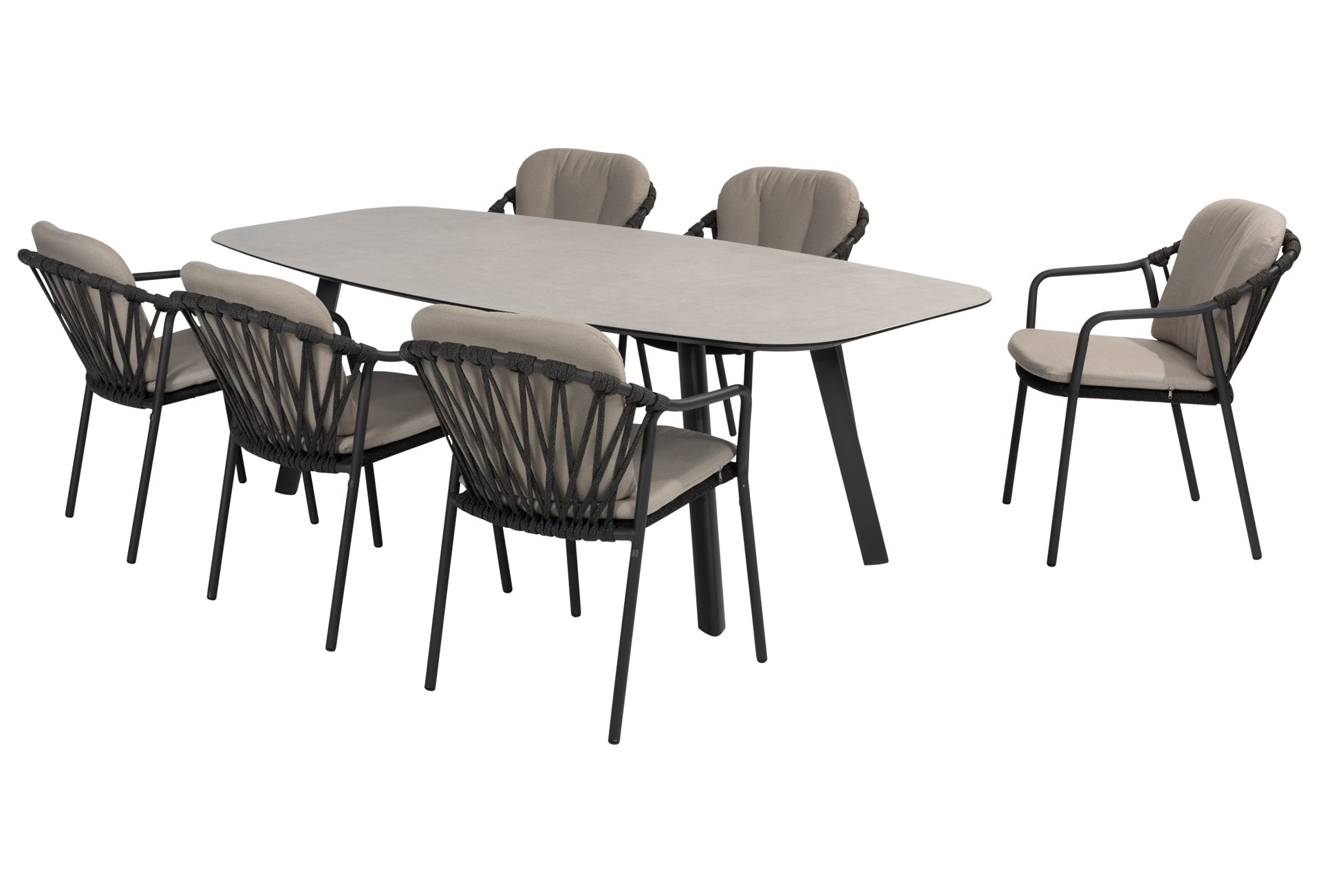 Manitoba dining set Anthracite with Manolo dining table 240x103cm Anthracite - Complete Set