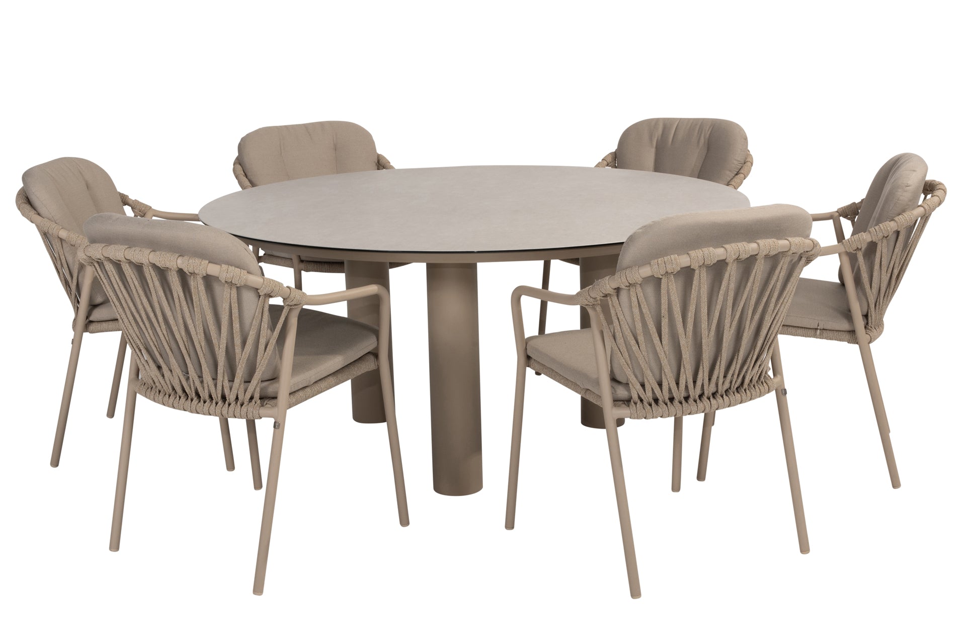 Manitoba dining set Latte with Donato dining table 160cm - Complete Set