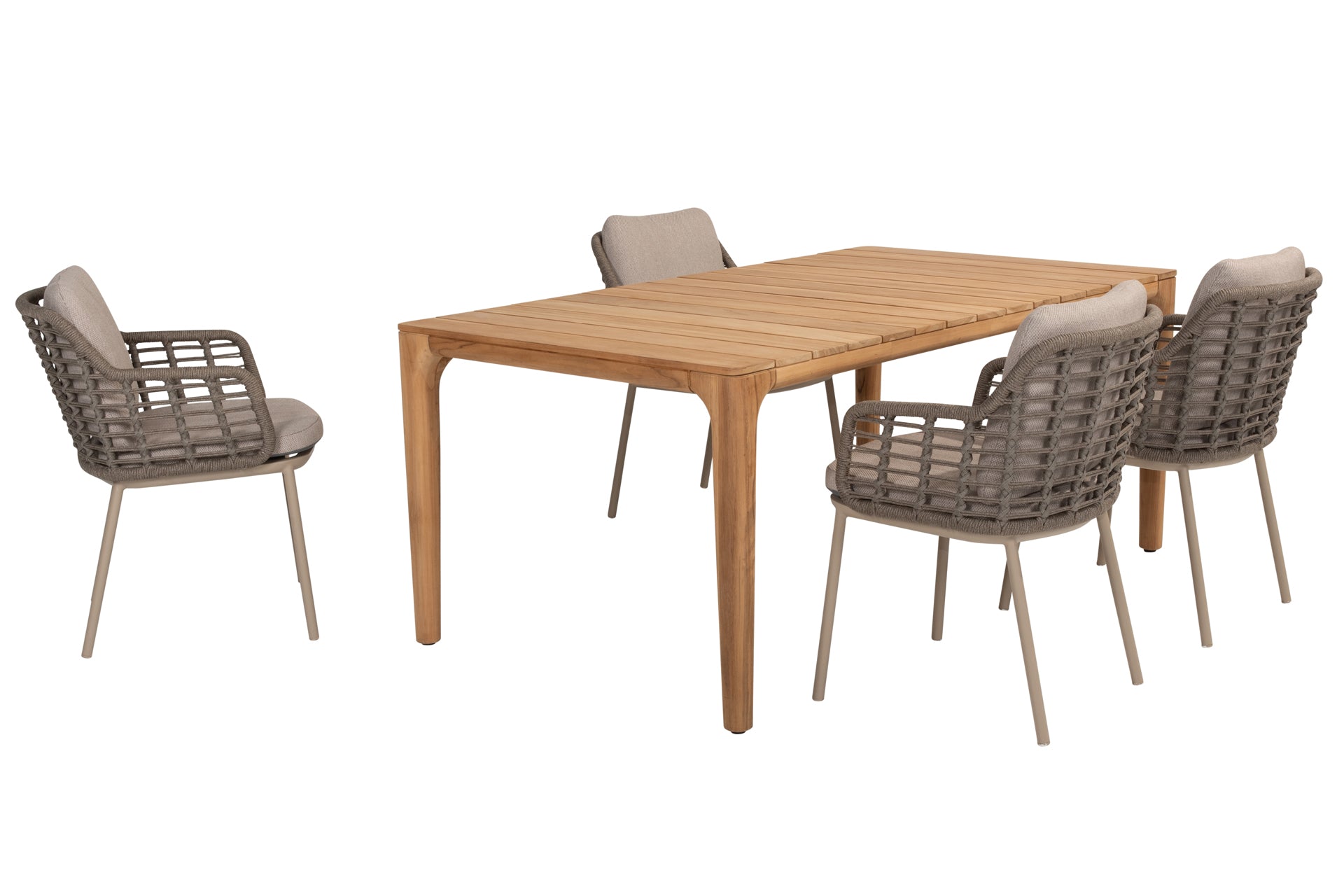 Puglia dining set with Liam table teak 180x100cm - Complete Set