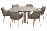 Puglia dining set with Donato dining table 160cm Latte - Complete Set