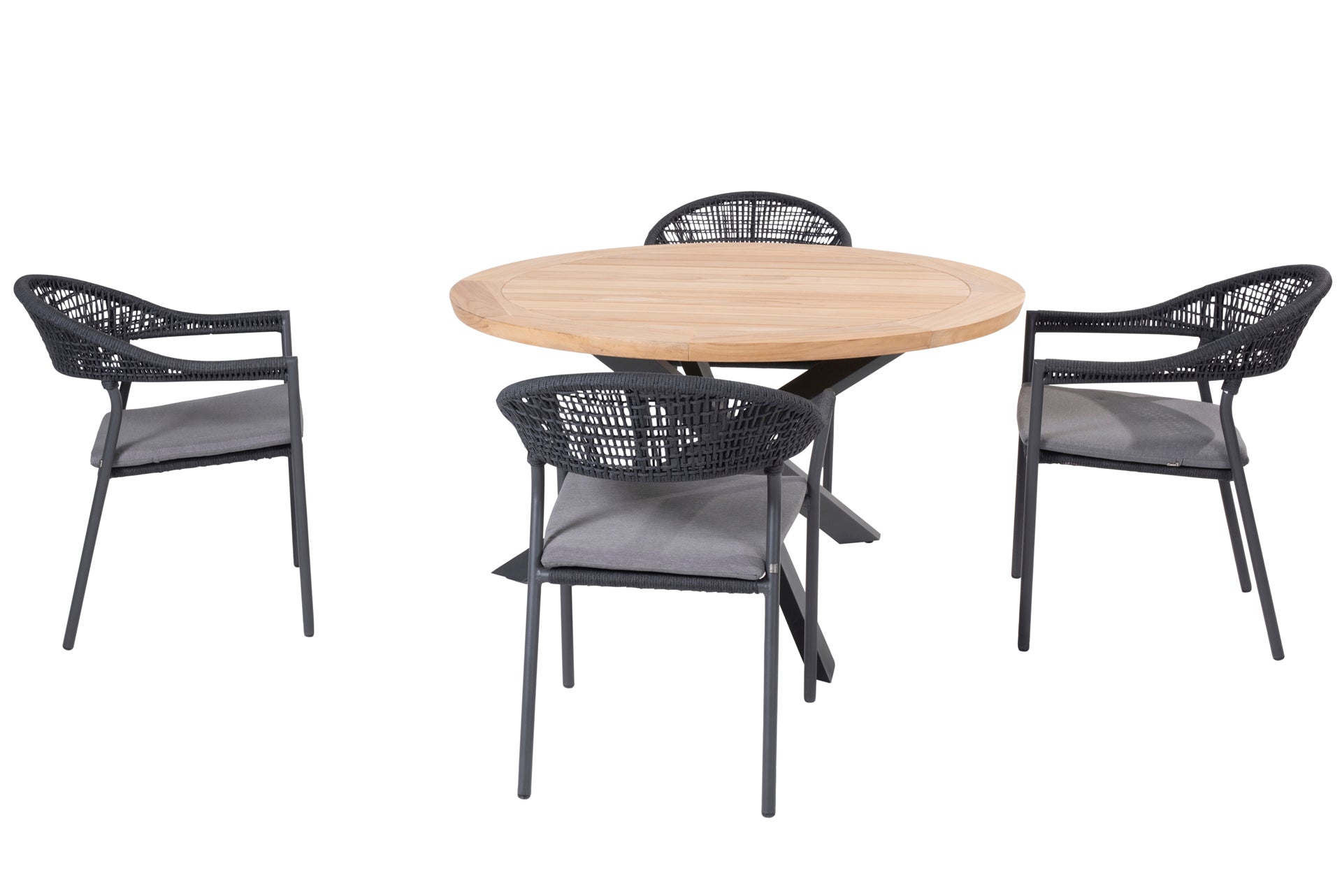 Sienna dining set with Prado teak table 130cm - Complete Set