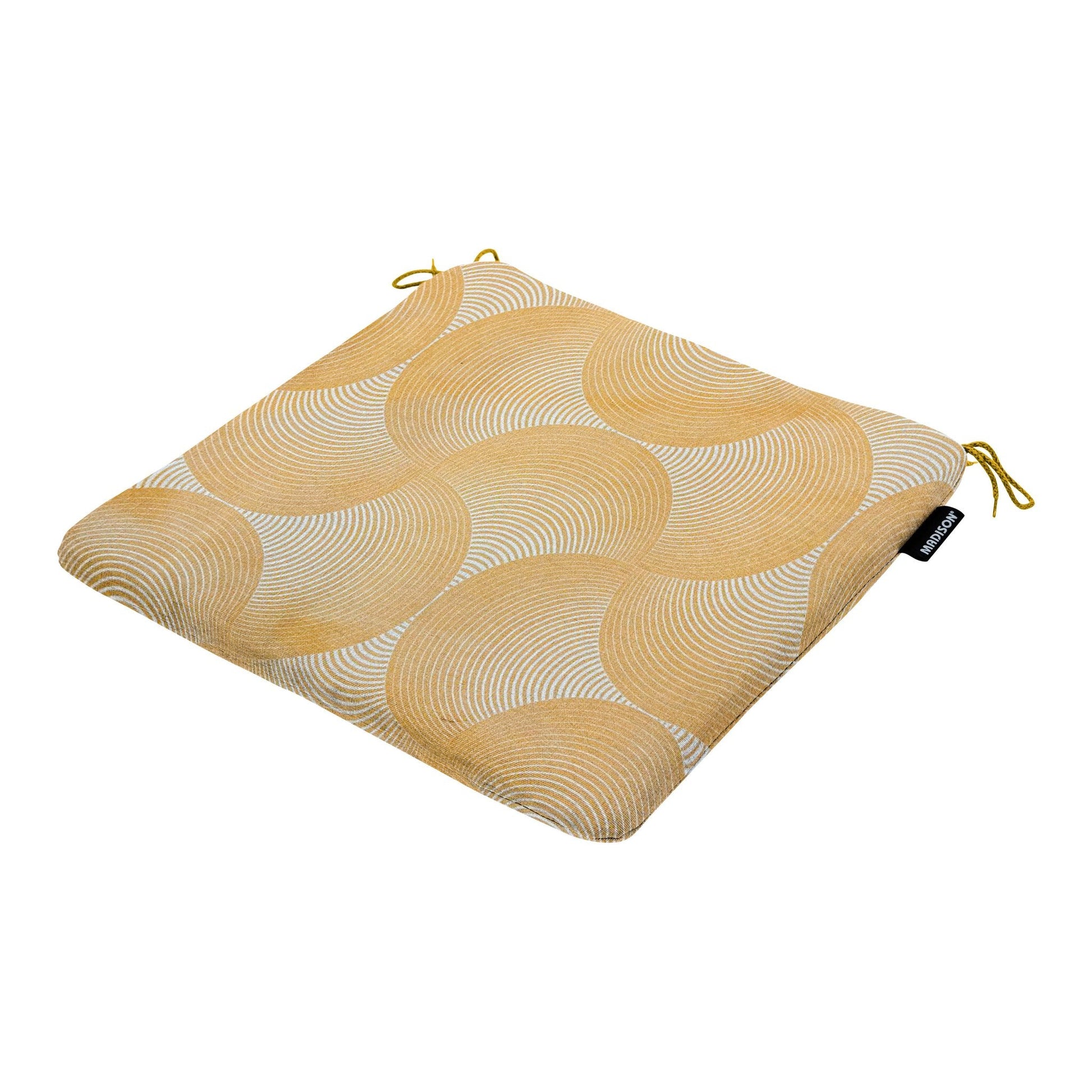 Madison Napels universeel rits zitkussen 40x40 cm - Napels rondo mustard