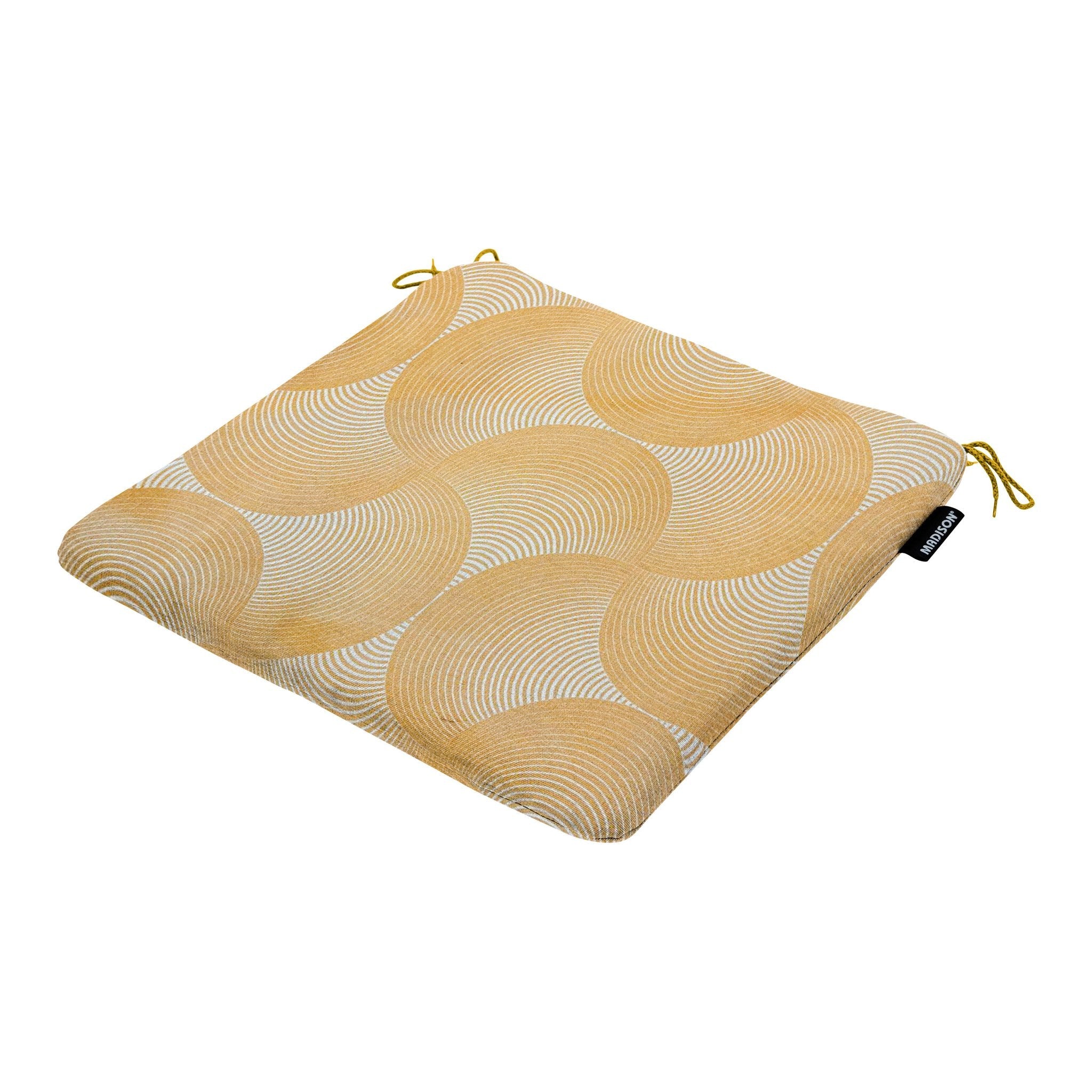 Madison Napels universeel rits zitkussen 40x40 cm - Napels rondo mustard