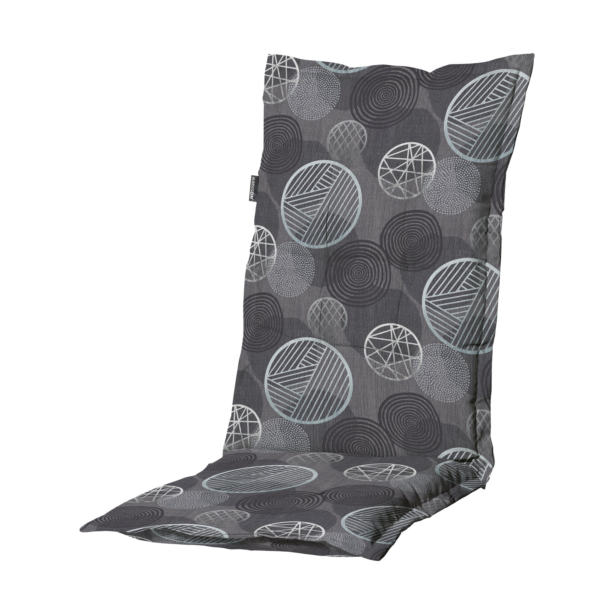 Madison Circle hoge rug basis rugkussen 123x50 cm - Circle grey
