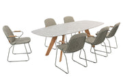 4SO Veneto Dining-Set grün (6-tlg.) + Montana Tisch 240x103 cm