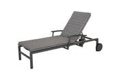 Regina sunbed with reclining arms and wheels Matt Carbon - view 1