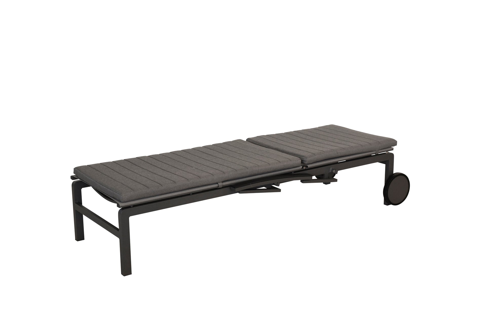 Regina sunbed with reclining arms and wheels Matt Carbon - view 4