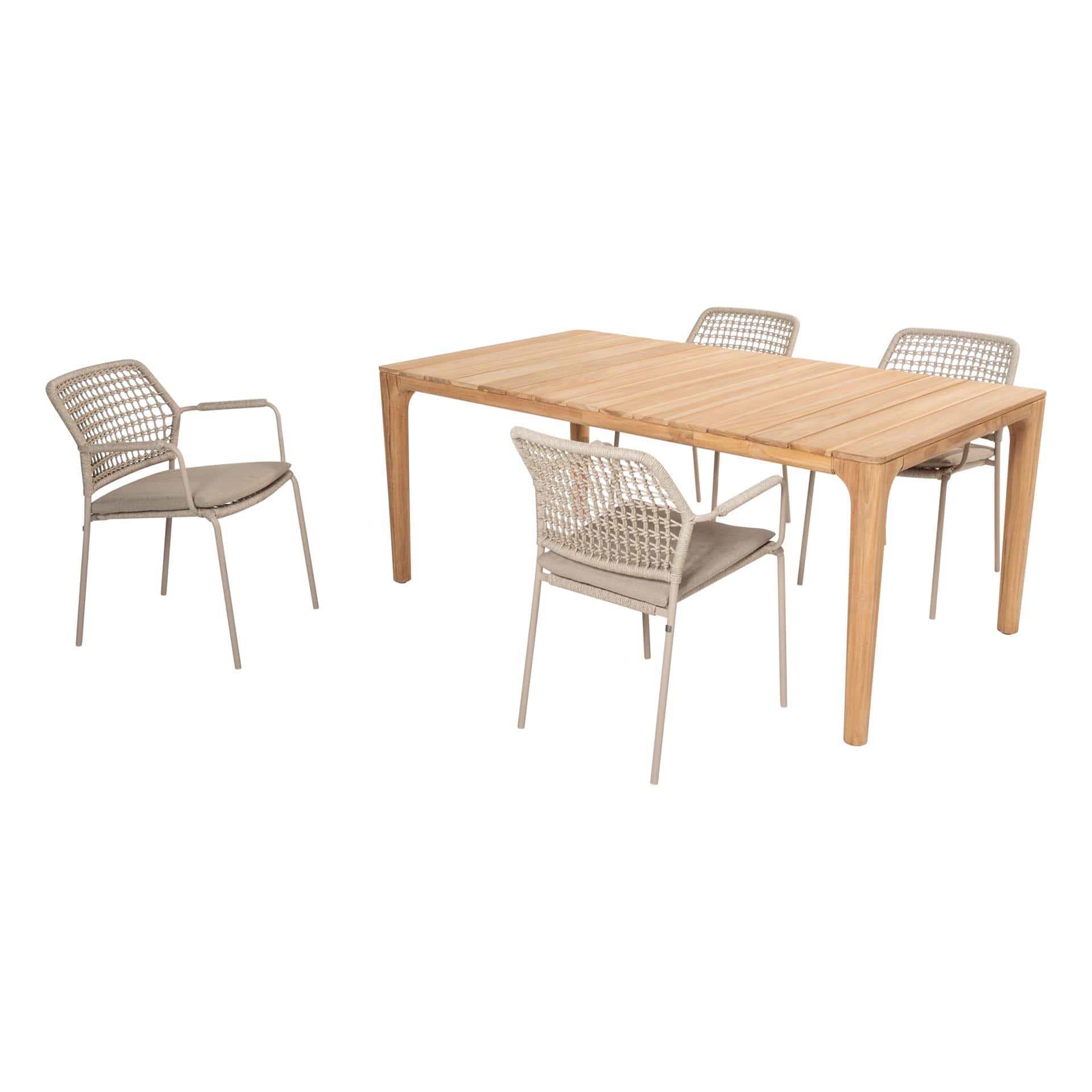 4SO Barista dining set latte (4 st.) met Liam tafel 180x100cm - afbeelding 12