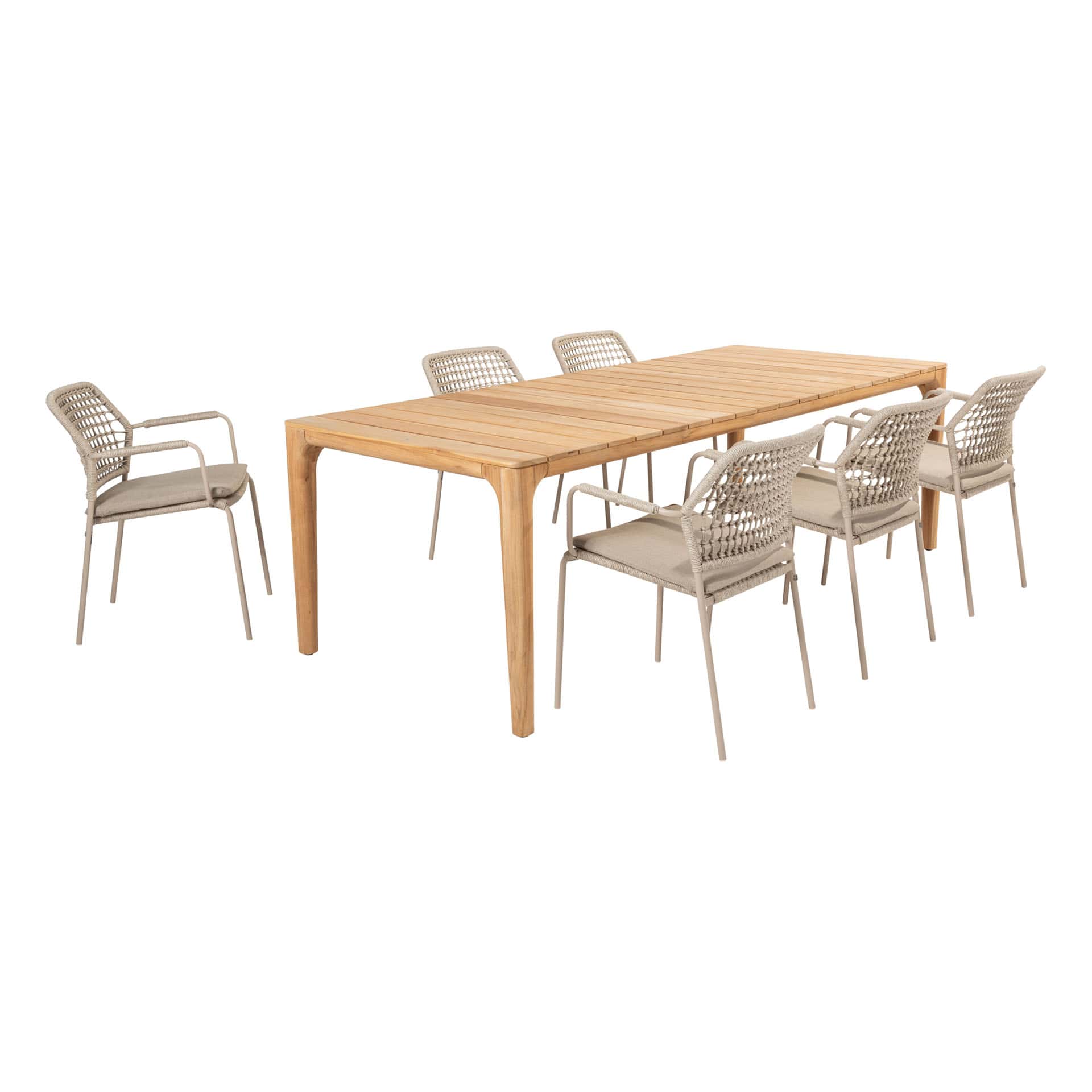 4SO Barista dining set latte (6 st.) met Liam tafel 240x100cm - afbeelding 2