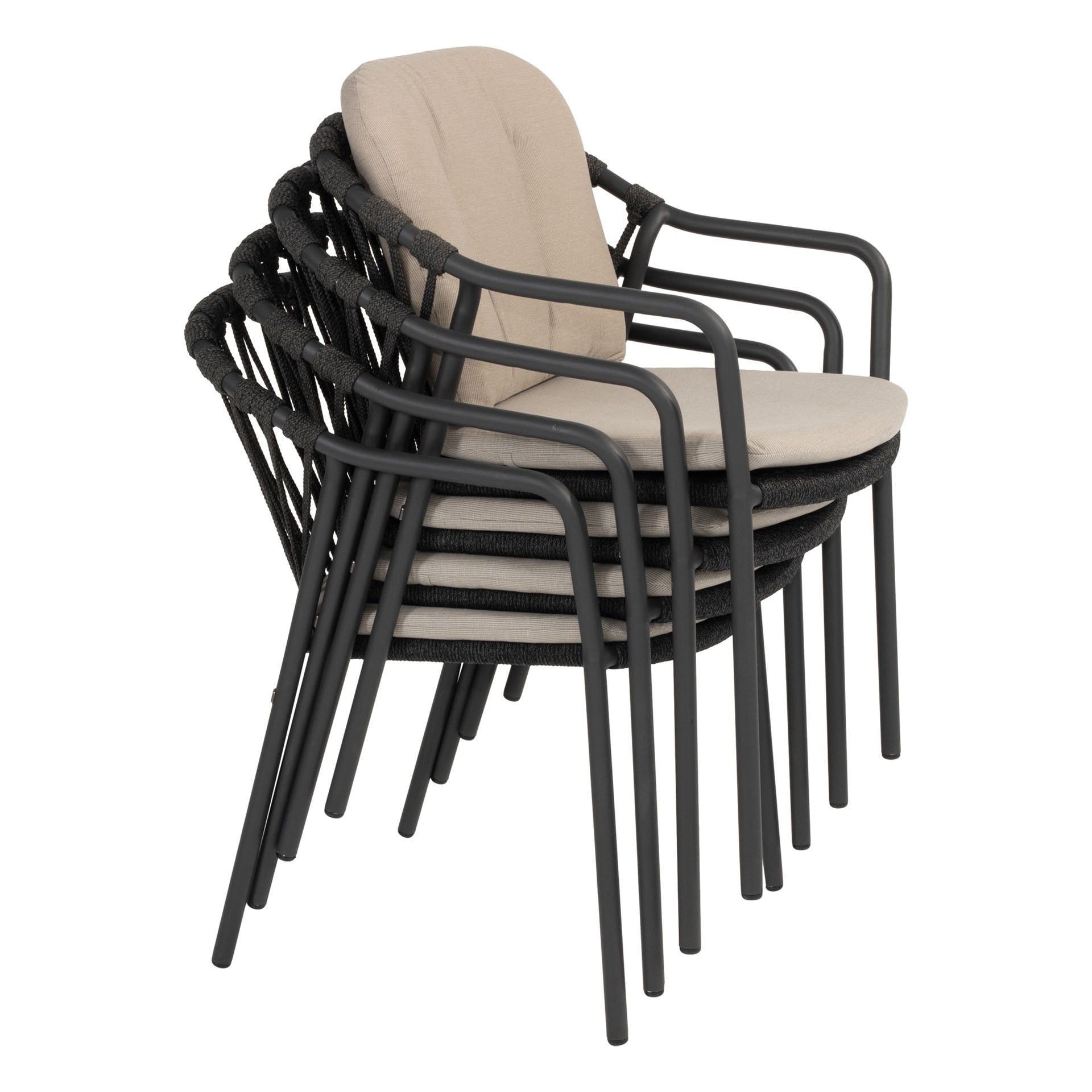 4SO Manitoba dining set anthracite (6 st.) met Prado tafel 240x105cm