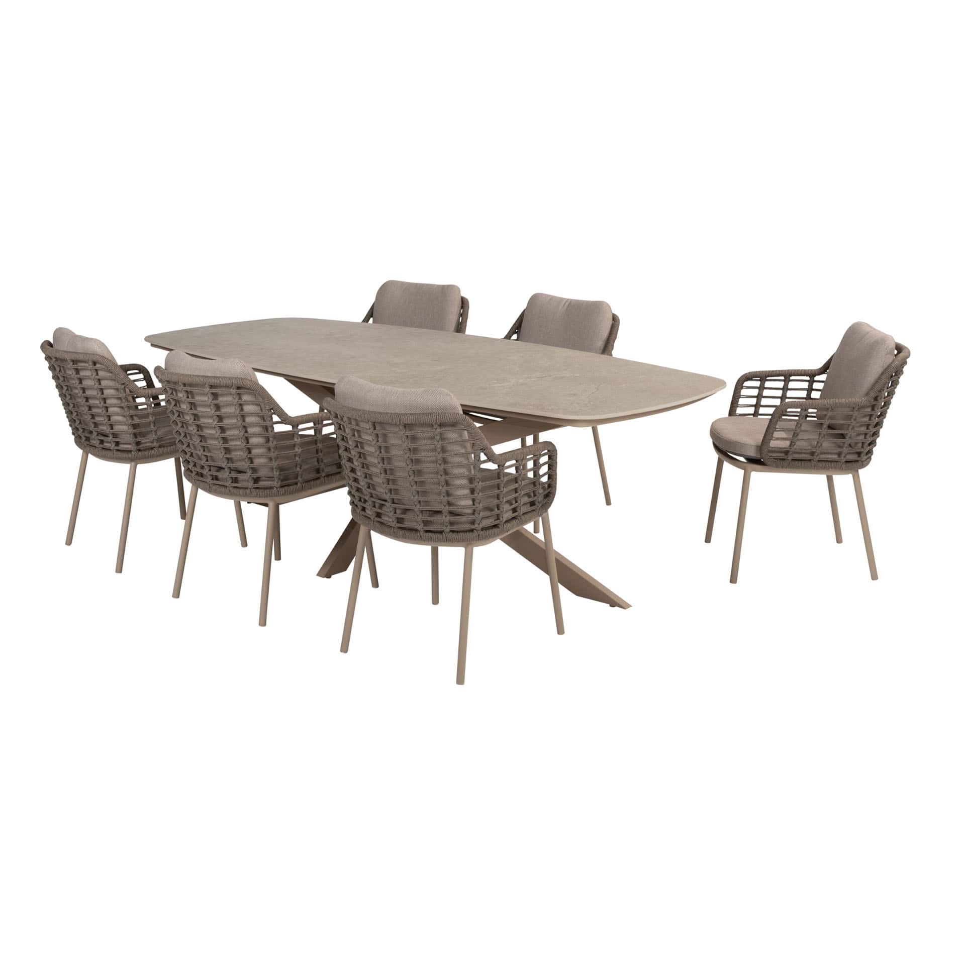 4SO Puglia dining set (6 st.) + Taste 4SO Prado tafel 240x105cm