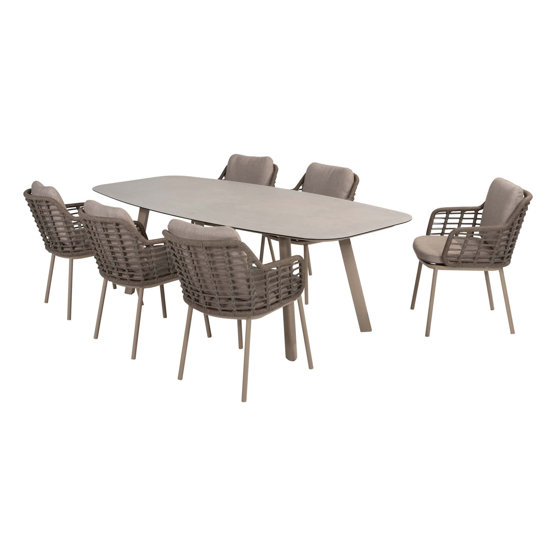 4SO Puglia dining set (6 st.) met Manolo tafel 240x103cm