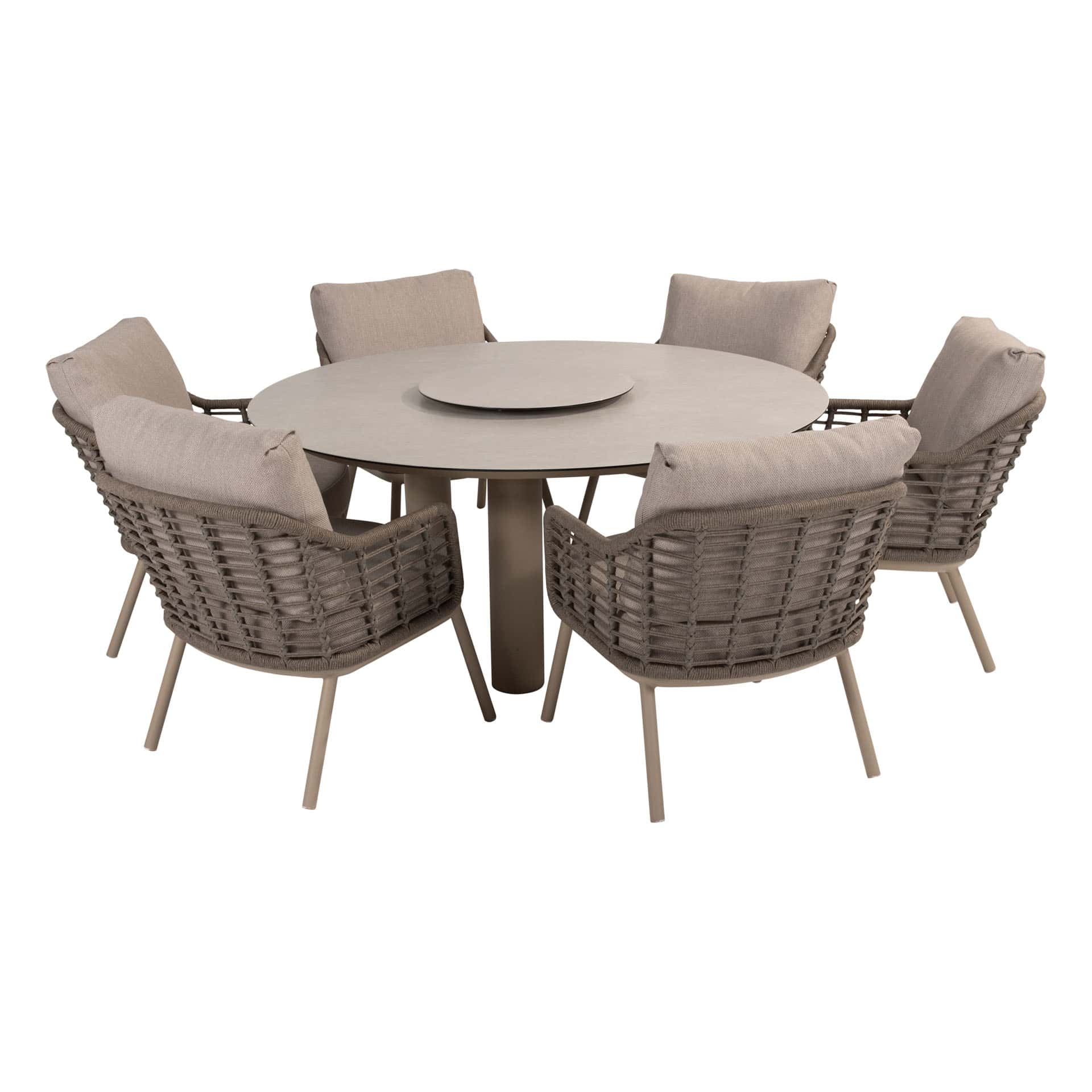 4SO Puglia low dining set (6 st.) met Donato tafel ⌀160cm