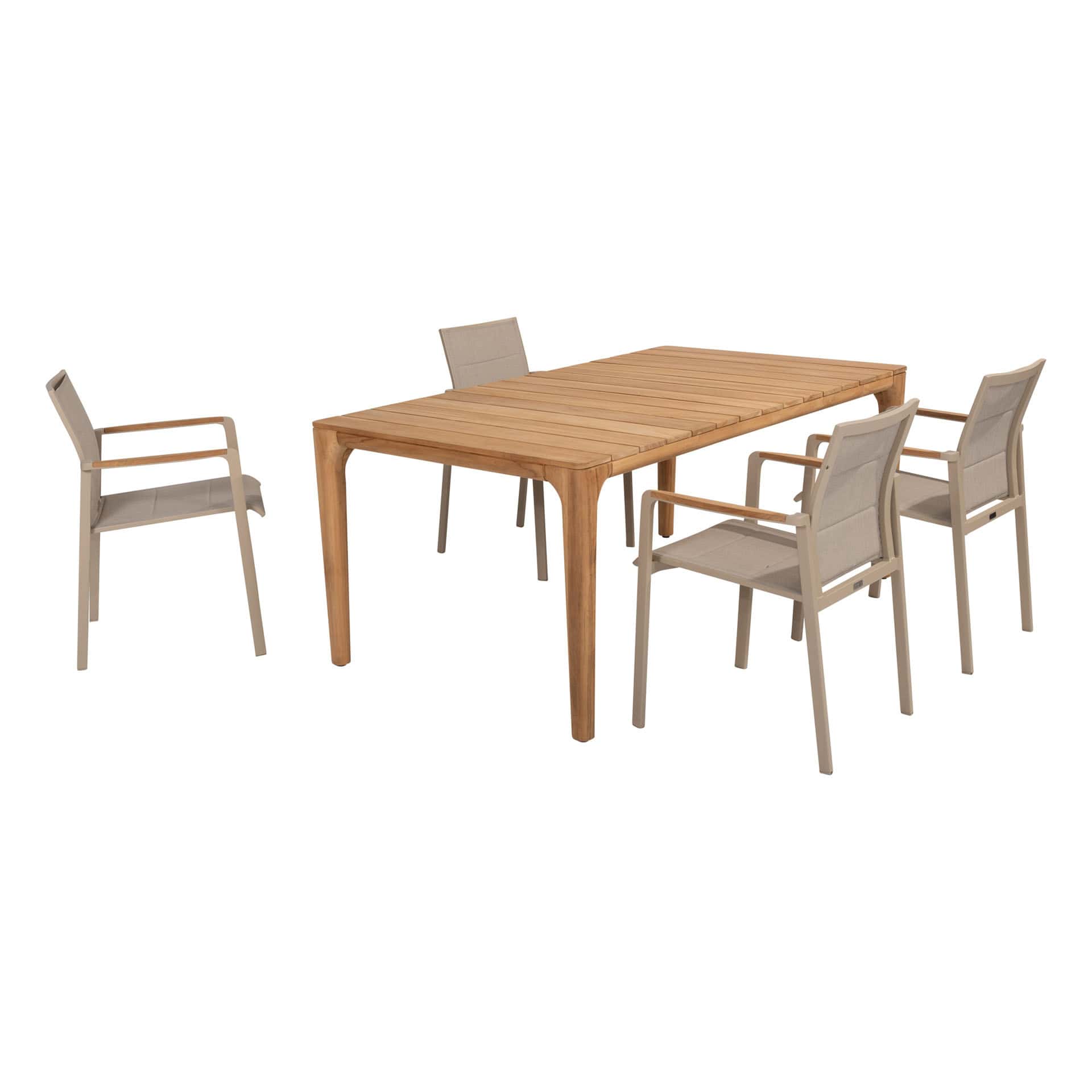 4SO Cortina dining set latte (4 st.) met Liam tafel 180x100cm - afbeelding 12