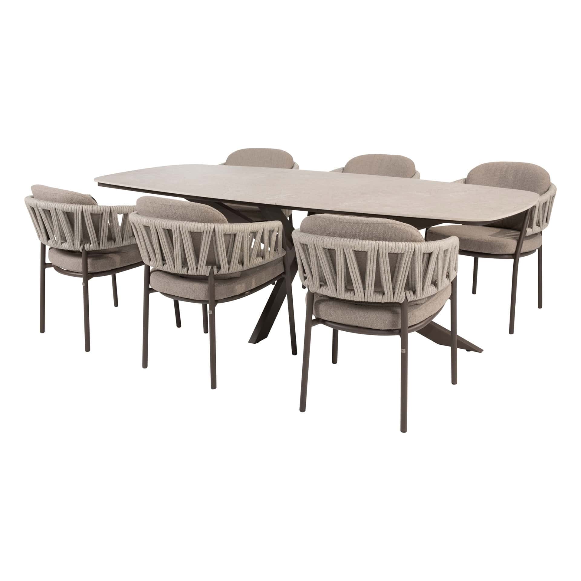 4SO Calma dining set terre (6 st.) met Prado tafel 240x105cm - afbeelding 9