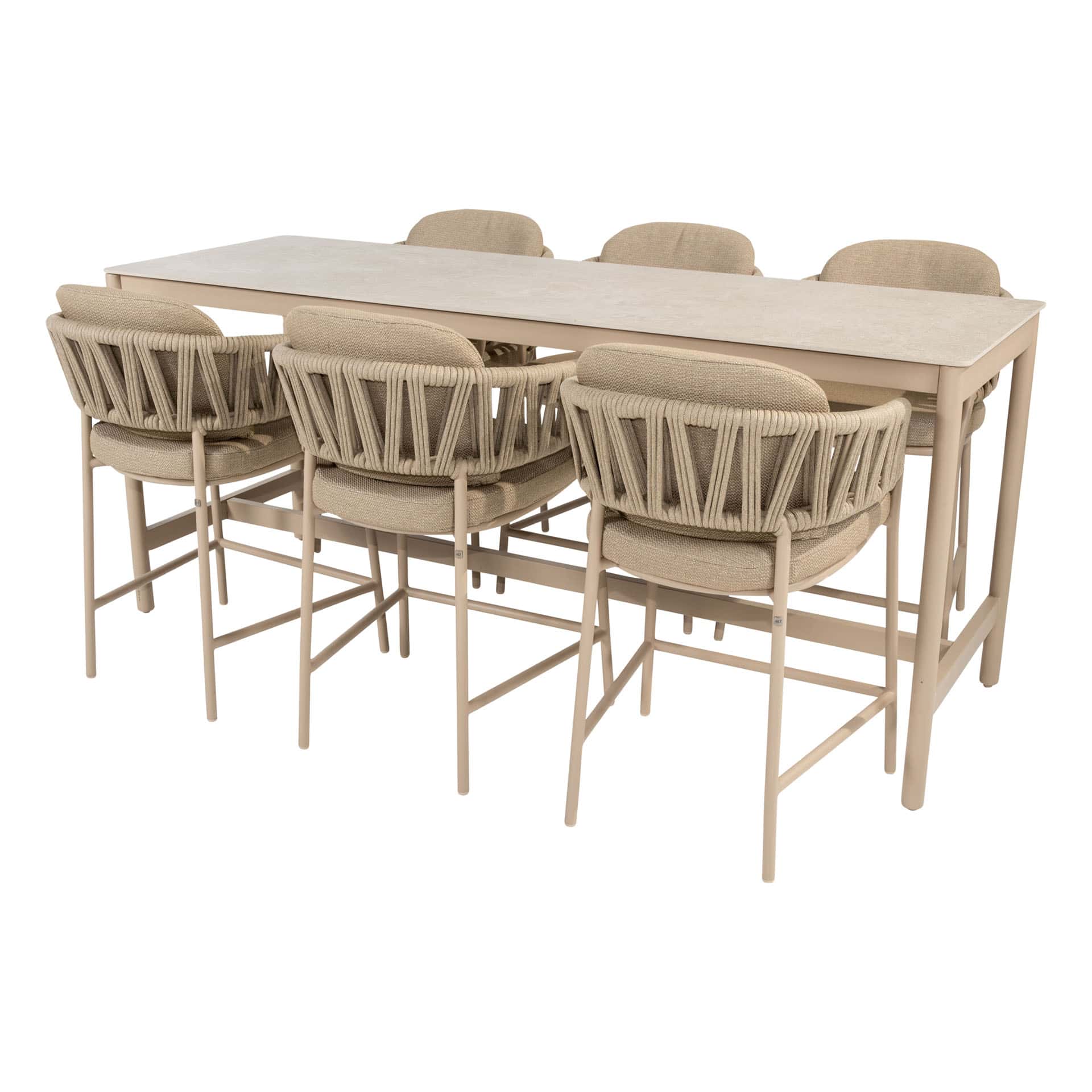 4SO Calma barset latte (6 st.) met Soho tafel 220x75cm - afbeelding 2