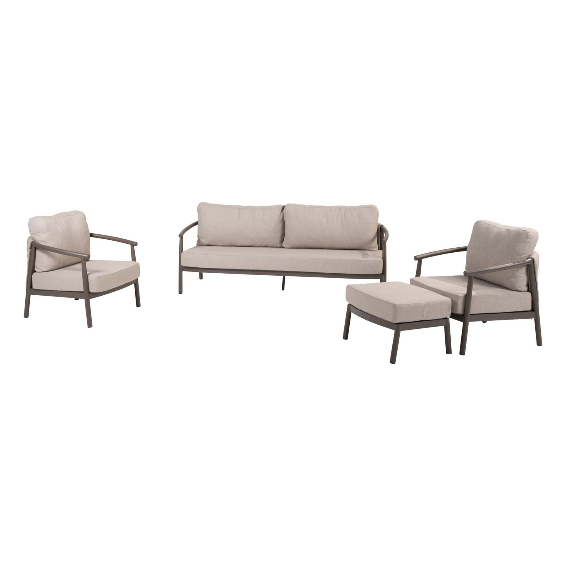 4SO Barolo lounge set terre incl. voetenbank