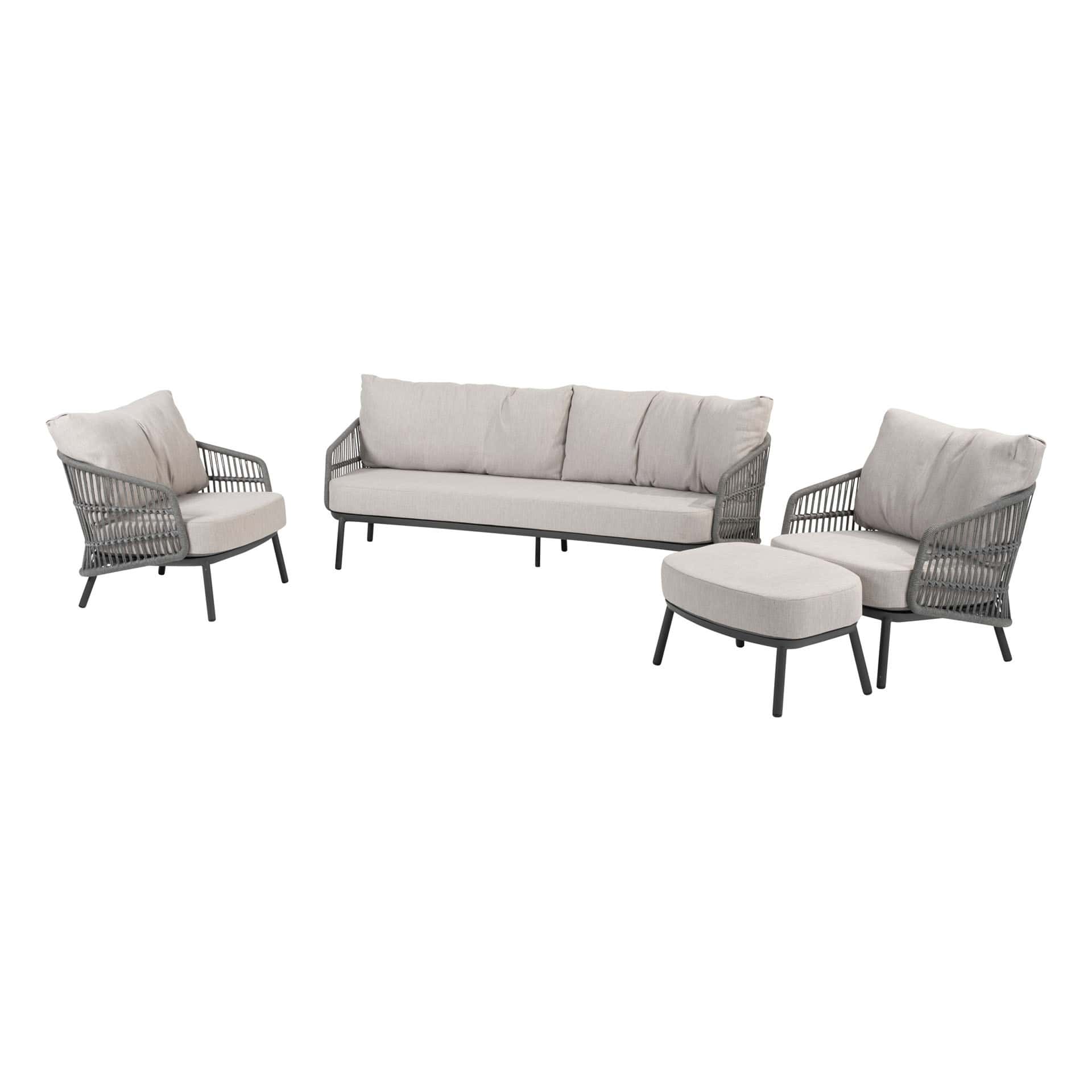 4SO Alicante lounge set anthracite incl. voetenbank