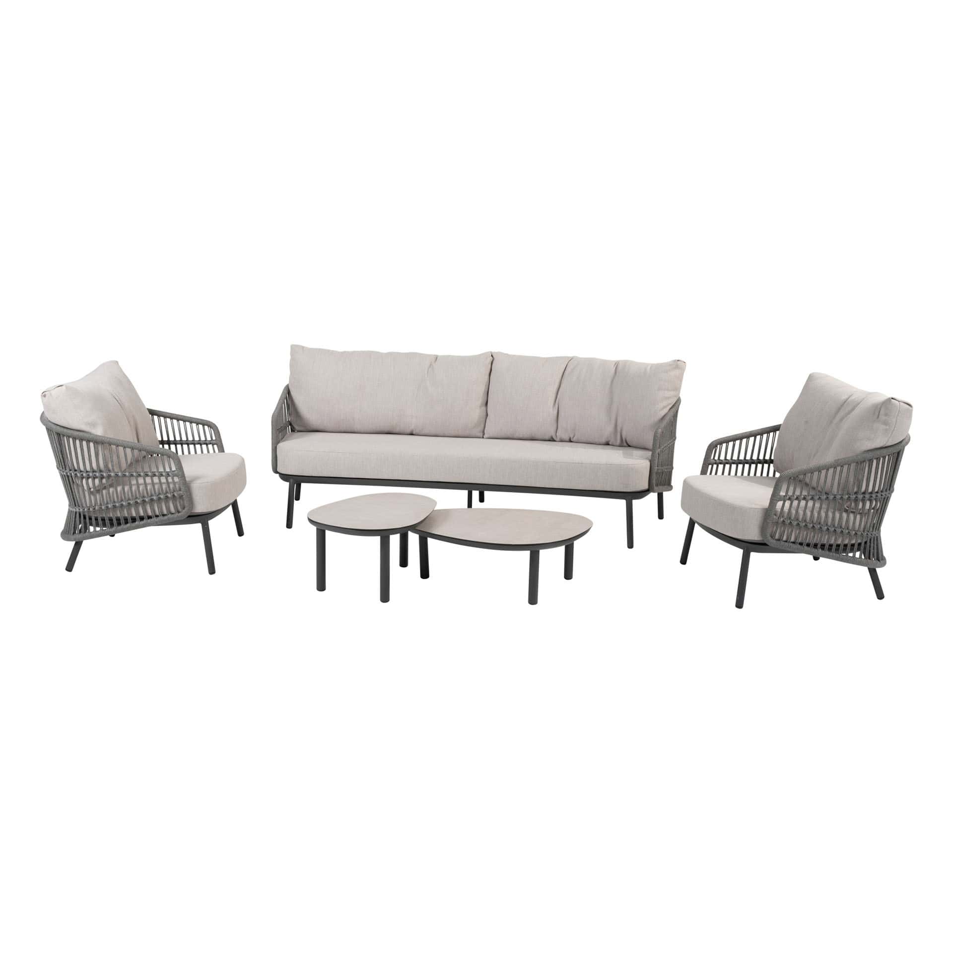 4SO Alicante lounge set anthracite + Taste 4SO Monroe salontafels (2 st.) - afbeelding 2