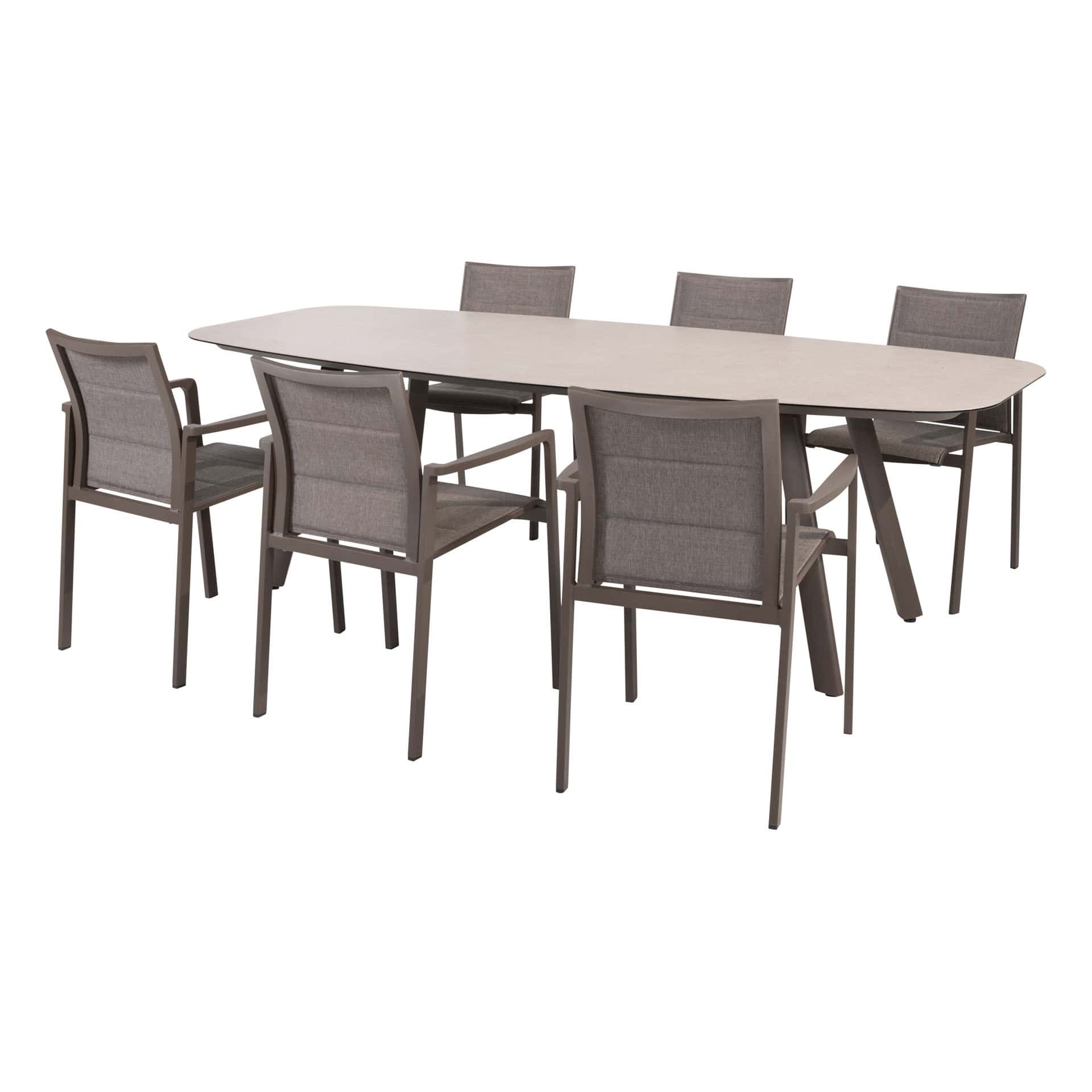 4SO Cortina dining set (6 st.) met Manolo tafel 240x103cm