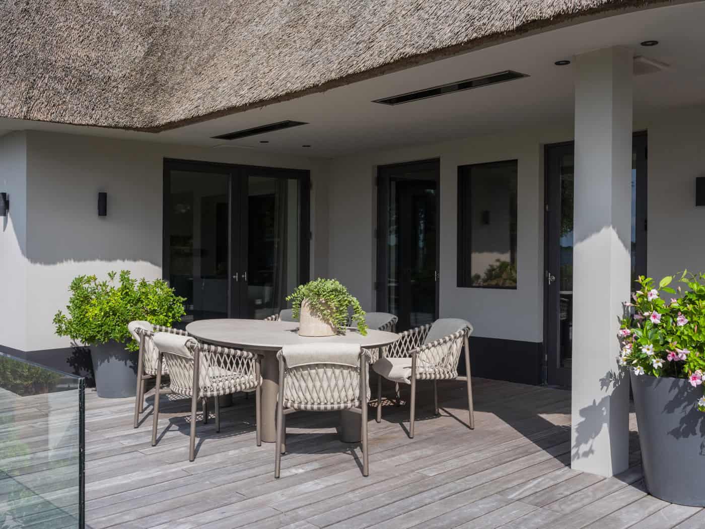 4SO Allora dining set terre (6 st.) met Arizona tafel ⌀160cm