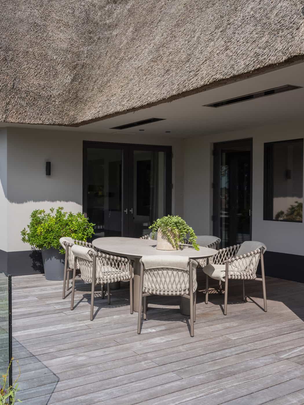 4SO Allora dining set terre (6 st.) met Arizona tafel ⌀160cm