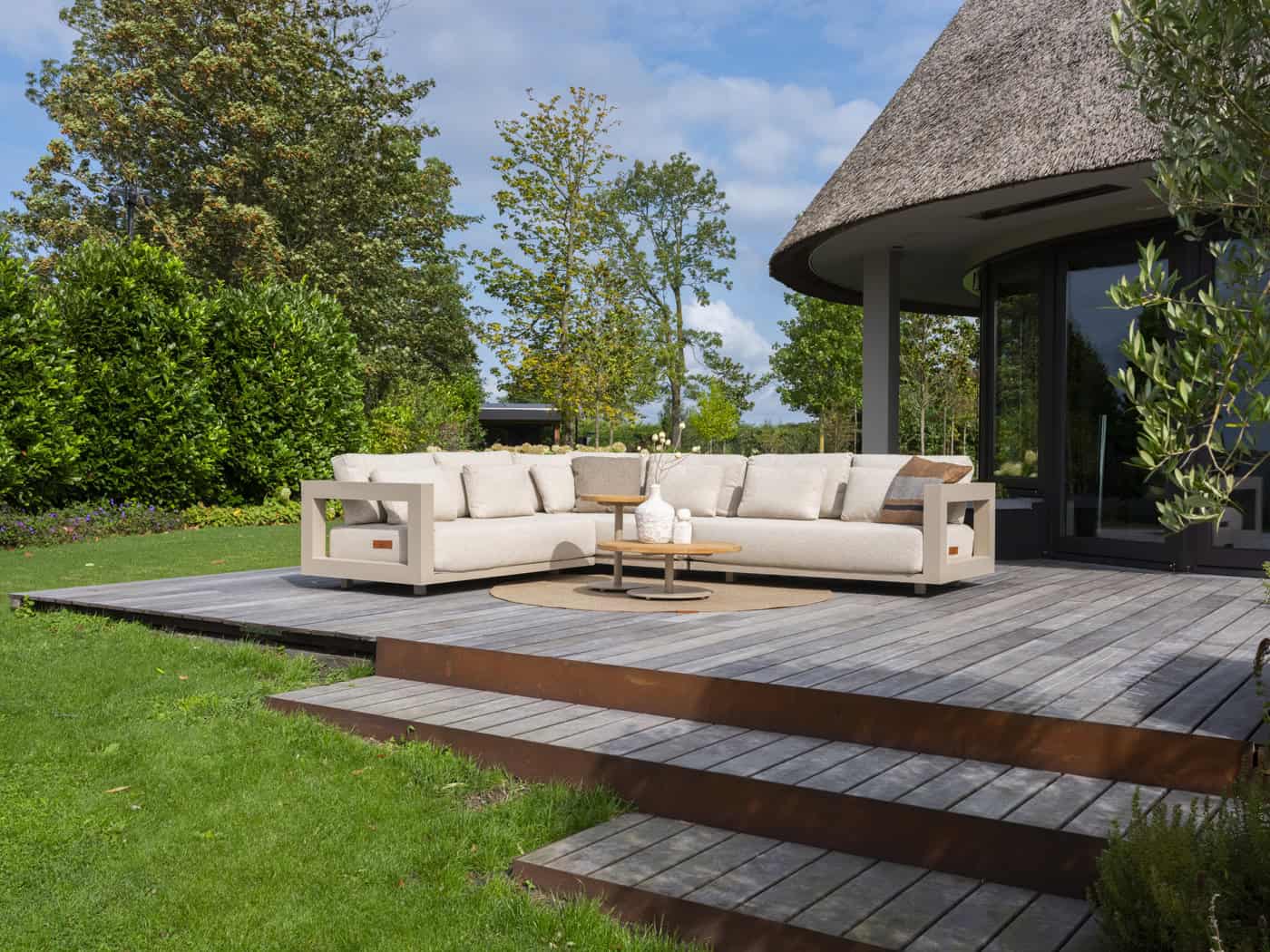 4SO Metropolitan modulares Ecksofa 256×256 cm latte