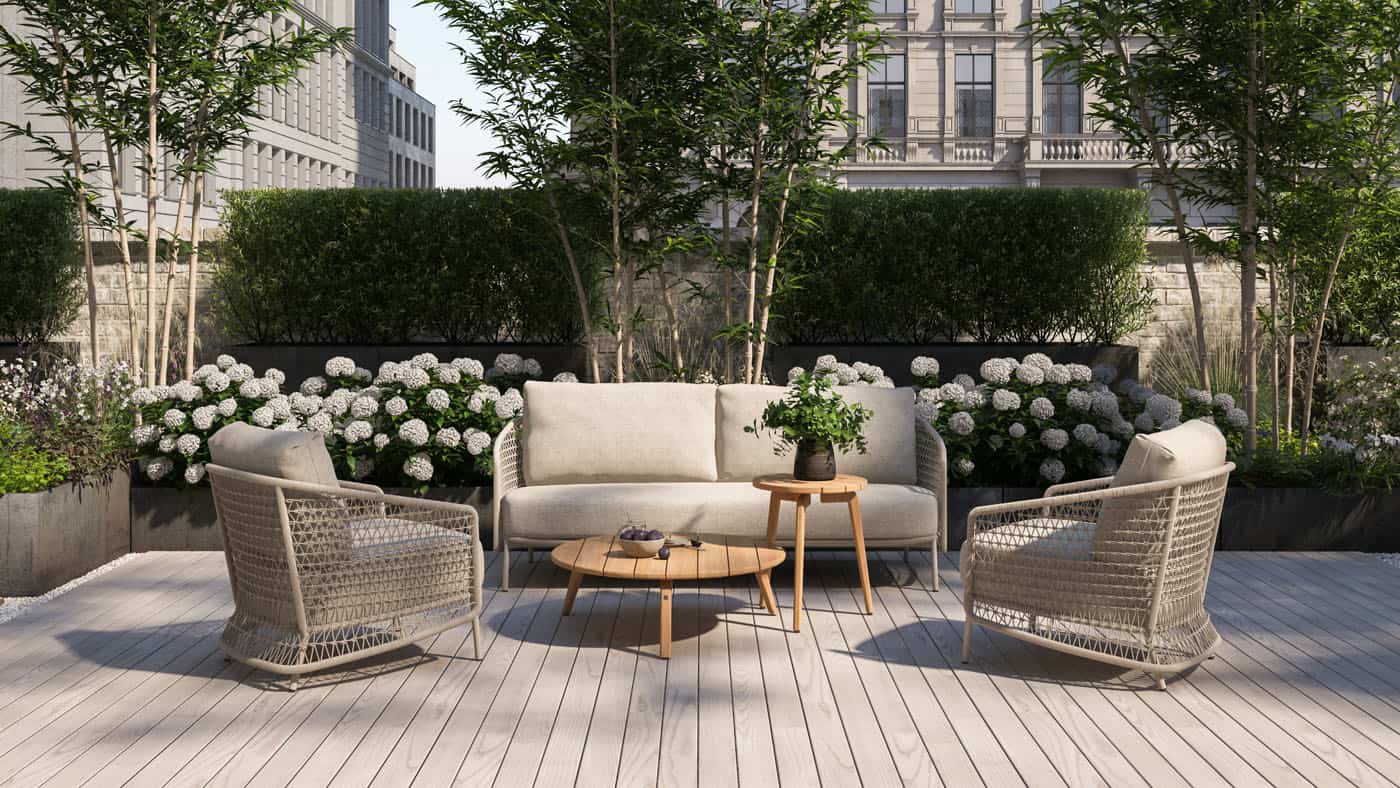 4SO Puccini lounge set latte incl. voetenbank