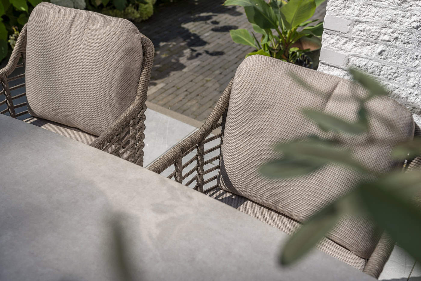 4SO Puglia dining set latte (6 st.) met Denia tafel 240x110cm