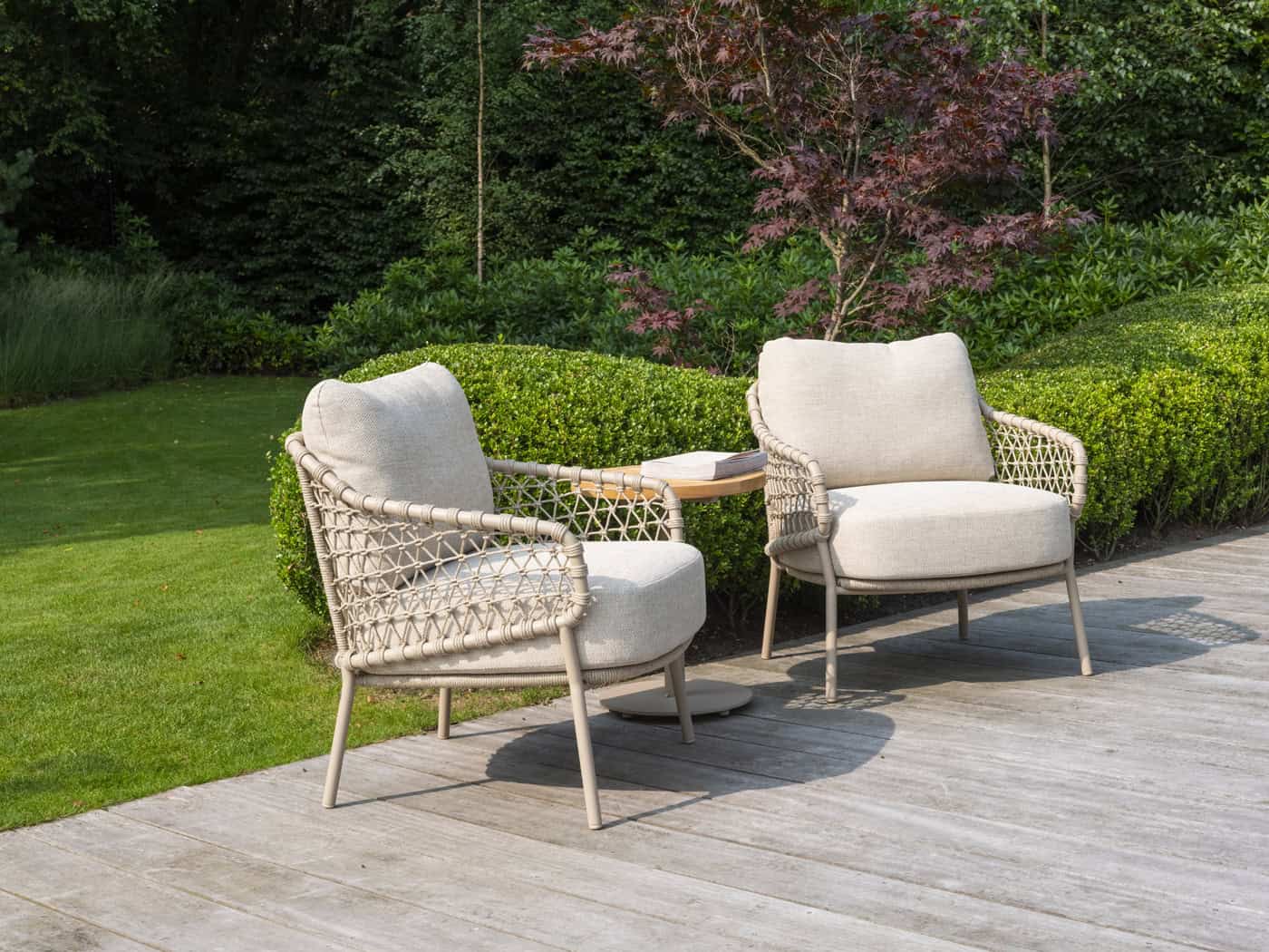 4SO Sardinia dining set met Boaz bijzettafel ⌀45cm