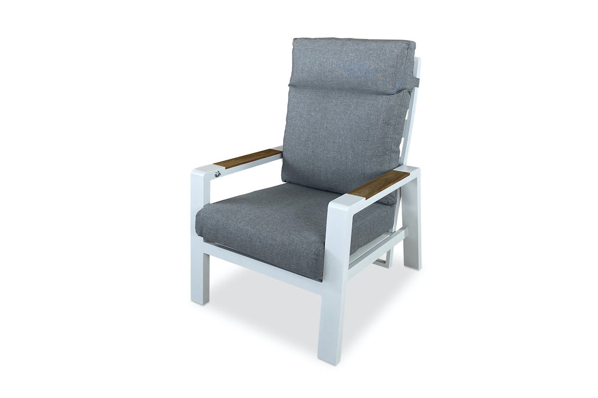 PaZoon verstelbare tuinstoel Como aluminium teak