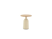 June side table Creme with teak top