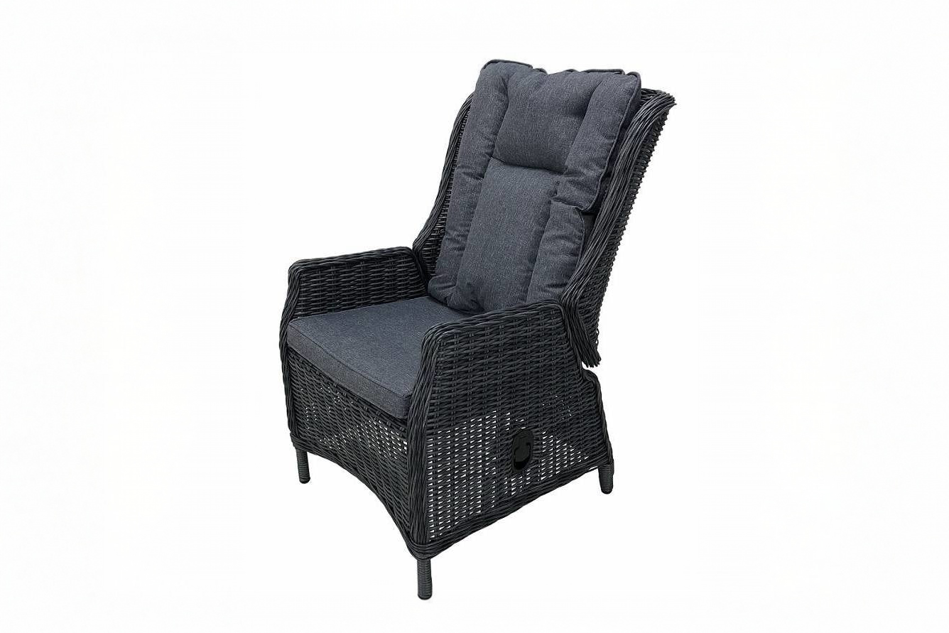 PaZoon verstelbare tuinstoel Osborn wicker aluminium grijs