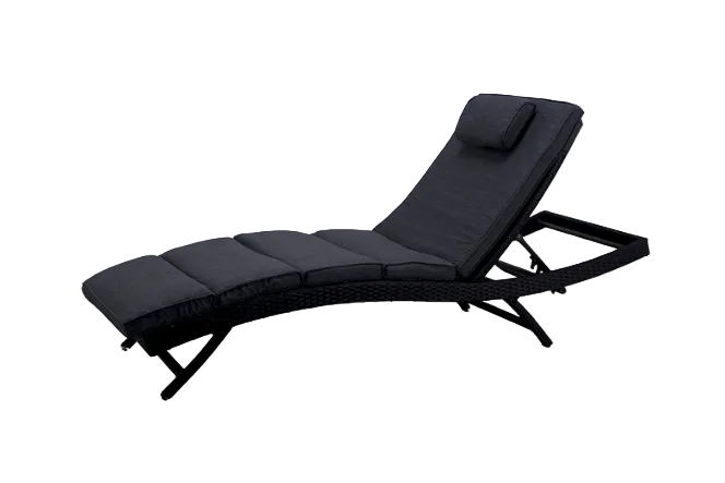 PaZoon Sunlounger wicker lounger | black
