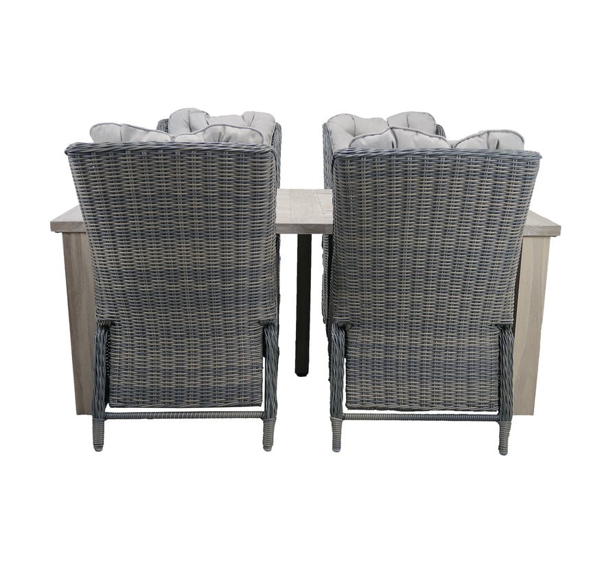 Taste by 4 Seasons 5-delige tuinset Louvre teak 180 cm met Osborn verstelbare tuinstoelen - afbeelding 2